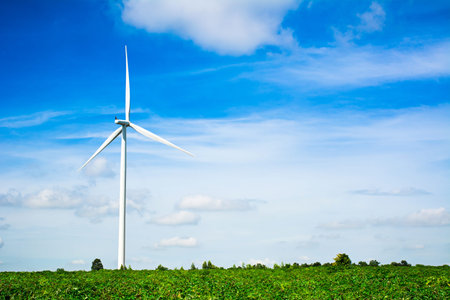 Huay Bong wind turbine farm for generate electricity, Thailand