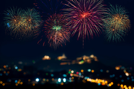 Beautiful firework display for celebrationの写真素材