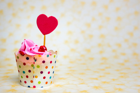 Colorful love cupcake for Valentine dayの写真素材