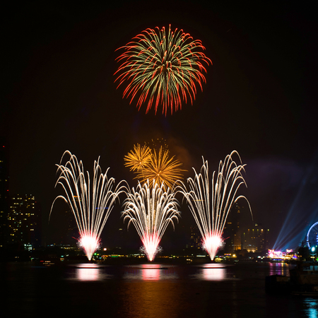 Beautiful firework on celebration nightの写真素材