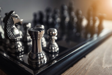 chess board game concept for ideas and competition and strategy, business success concept, business...
