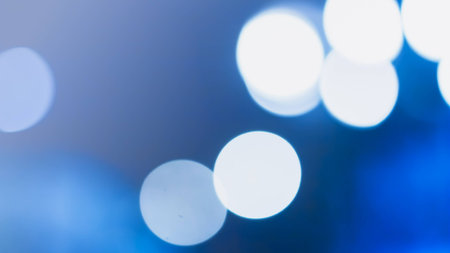 Blue background bokeh.の写真素材