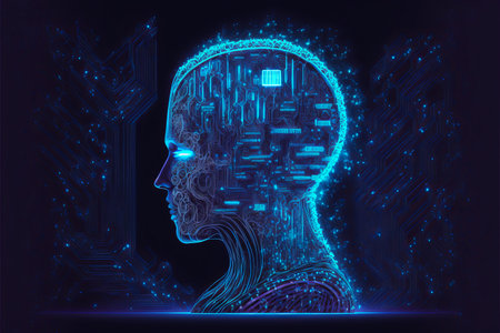 Artificial intelligence brain growth. generative aiの素材