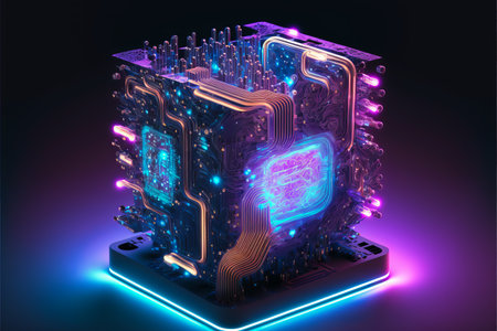 Artificial intelligence brain growth. generative aiの素材