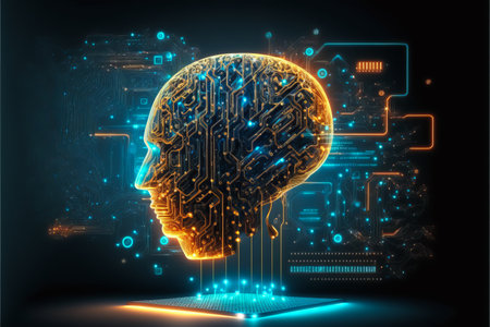 Artificial intelligence brain growth. generative aiの素材