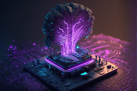 Artificial intelligence brain growth. generative aiの素材