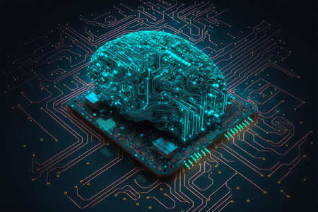 Artificial intelligence brain growth. generative aiの素材