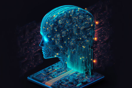 Artificial intelligence brain growth. generative aiの素材