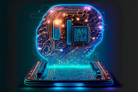 Artificial intelligence brain growth. generative aiの素材