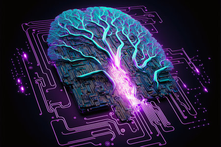 Artificial intelligence brain growth. generative aiの素材