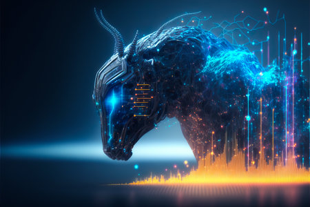 Abstract artificial intelligence business fight concept, generative aiの素材