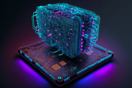 Artificial intelligence brain growth. generative aiの素材