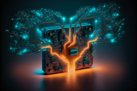 Artificial intelligence brain growth. generative aiの素材