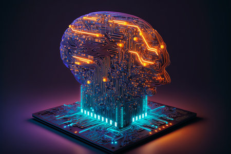 Artificial intelligence brain growth. generative aiの素材