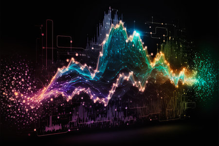 Abstract artificial intelligence business analysis chart, generative aiの素材