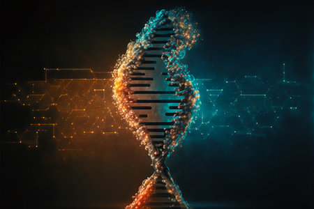 DNA cell biotechnology concept. generative aiの素材