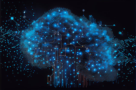 Digital cloud computing technology concept. generative aiの素材