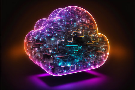 Digital cloud computing technology concept. generative aiの素材