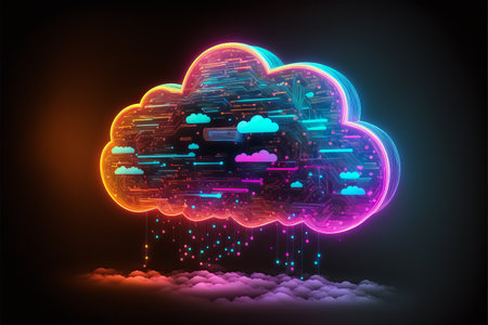 Digital cloud computing technology concept. generative aiの素材