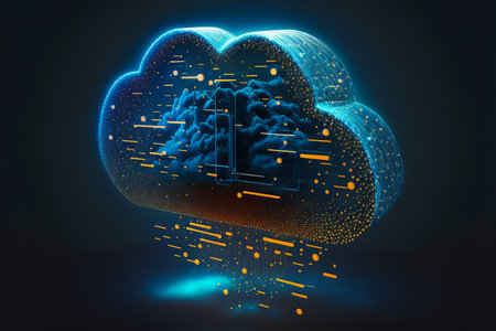 Digital cloud computing technology concept. generative aiの素材
