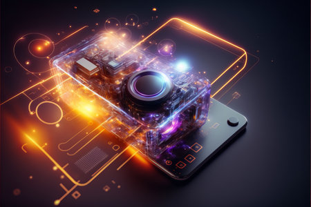 Artificial intelligence smart phone. generative aiの素材