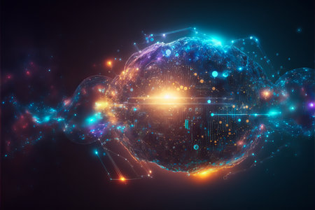 Digital cloud computing technology concept. generative aiの素材