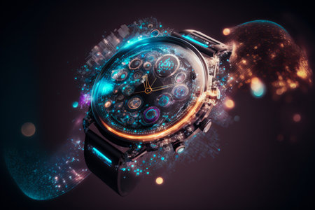 Artificial intelligence smart watch. generative aiの素材