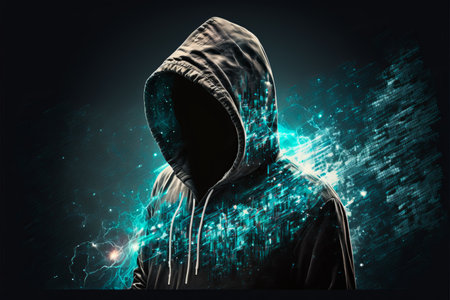 Hacker in virtual world. generative aiの素材