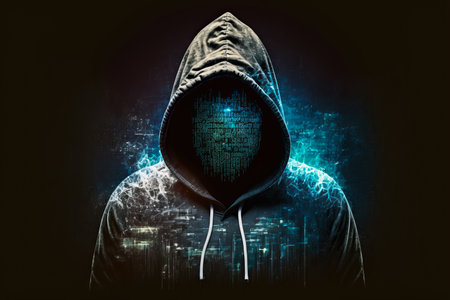 Hacker in virtual world. generative aiの素材