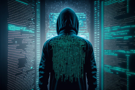Hacker in virtual world. generative aiの素材