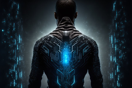 Hacker in virtual world. generative aiの素材