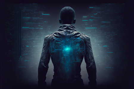Hacker in virtual world. generative aiの素材
