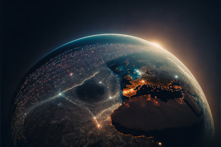 Global network connection. generative aiの素材