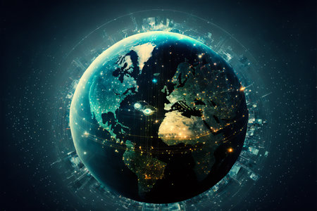 Global network connection. generative aiの素材