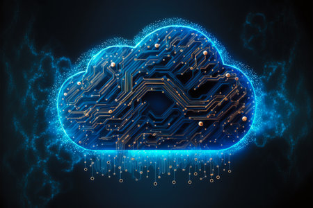 Digital cloud computing technology concept. generative aiの素材