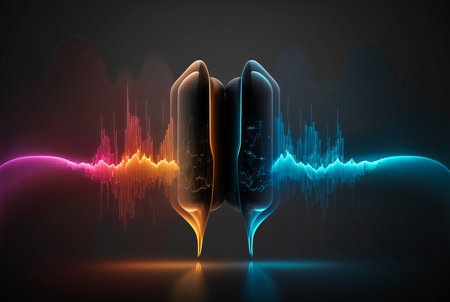 Voice assistant technology concept, generative aiの素材