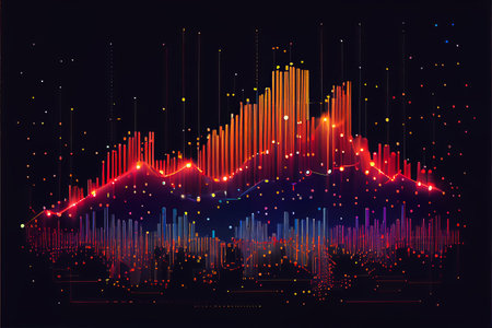 Abstract technology backgrpund with dots and lines connected. generative aiの素材