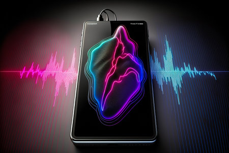 Voice assistant technology concept, generative aiの素材