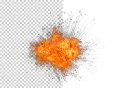 Explosive power of electric tower on transparency background