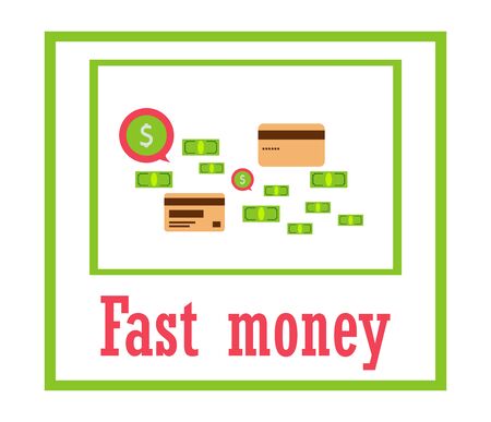 concept: quick money for shopping, gifts, send, pay, delivery. Modern technologies. vector illustration. Eps 10.のイラスト素材