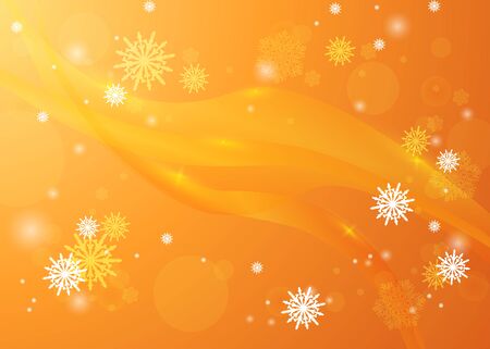 Golden winter background. Snowfall and festive lights. Christmas background. New Year.Vector ilustration.Eps 10.のイラスト素材