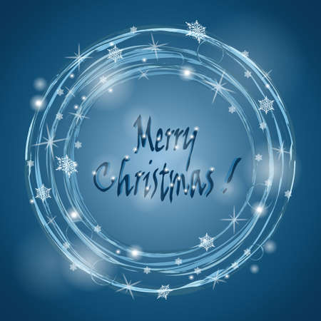 Christmas wreath. Snowfall, Blizzard, Postcard, Eps 10 Vector. Christmas background.のイラスト素材