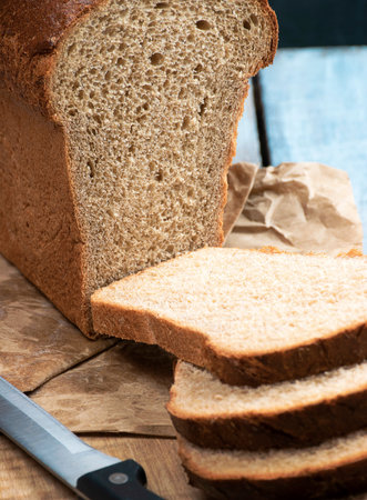 Homemade whole grain bread. bread, loaf of bread or sliced bread. Tasty and delicious bread fresh...