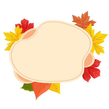 border, frame, wreath of autumn leaves.. Vector autumn background, decorative frame with colorful yellow leaves, autumn leaves, seasonal background. Eps 10のイラスト素材