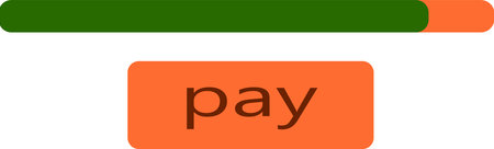 Flat payment button isolated on transparent, png. Design element for mobile payment application, add...