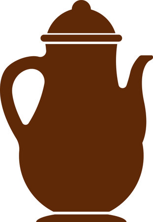 Moka Pot coffee maker isolated on transparent, png. Coffee pot icon. sign for mobile concept and web design. Coffee jug icon. Symbol, logo illustration. cartoon style, flatの写真素材