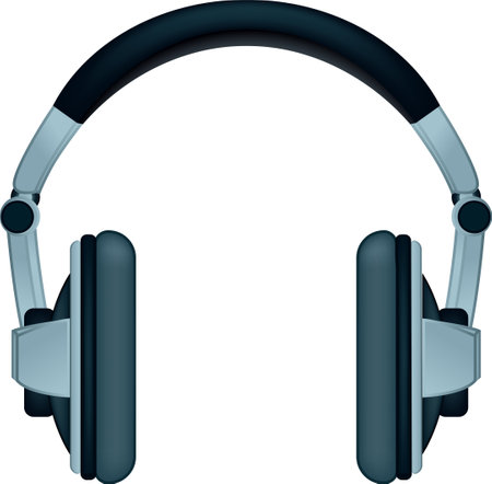 Headphones icon isolated on transparent background. earphones. Concept for listening to music, communication. transparent, png. earphones stereo technology and audio dj equipmentの写真素材