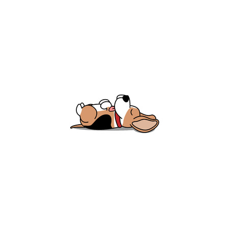 Lazy dog, cute beagle puppy sleeping icon, vector illustrationのイラスト素材