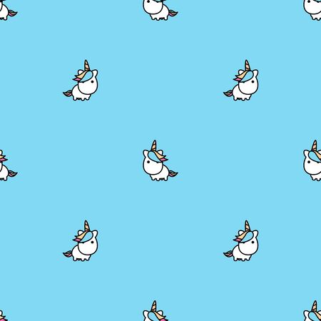 Cute baby unicorn seamless pattern, vector illustrationのイラスト素材