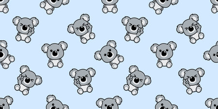 Cute koala sitting and showing V sign hand cartoon icon, vector illustrationのイラスト素材